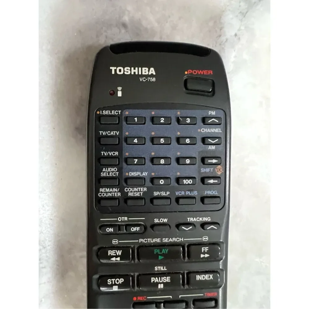 Toshiba VC-758 Remote Control Genuine OEM VCR VHS Player Tested Works FAST SH